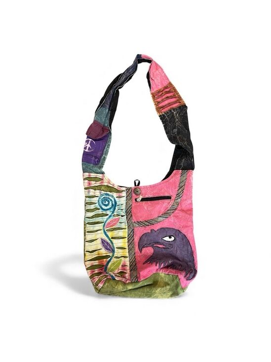 KPC Handbags - KPC Unique Vibrant and Colorful Patchwork Soft Design Zip Up Shoulder Bag